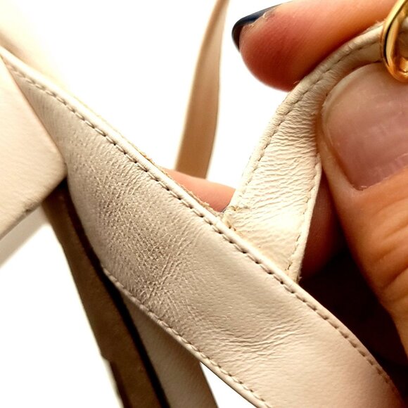 NEW Stuart Weitzman Oasis 50 Block Sandals Womens 9.5 Ivory Neutral Luxury Chic - Picture 11 of 11